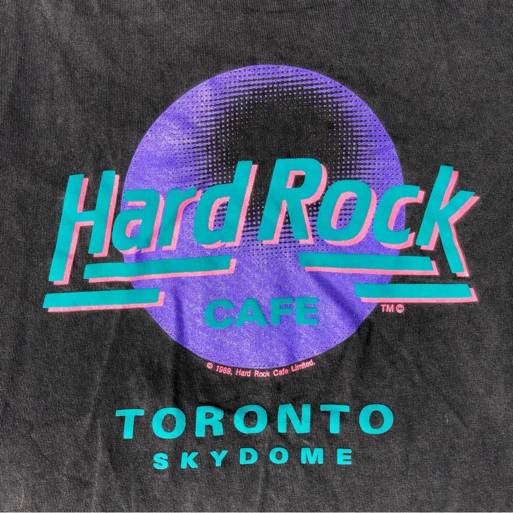 Vintage 80s Hard Rock Cafe Toronto SkyDome Black T-Shirt, Size XL